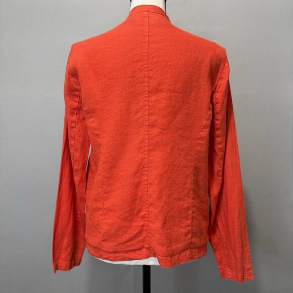 Tahari 100% Linen Cardigan Jacket Womens Sz S Coral Quiet Luxury Resort Coastal - Picture 3 of 9